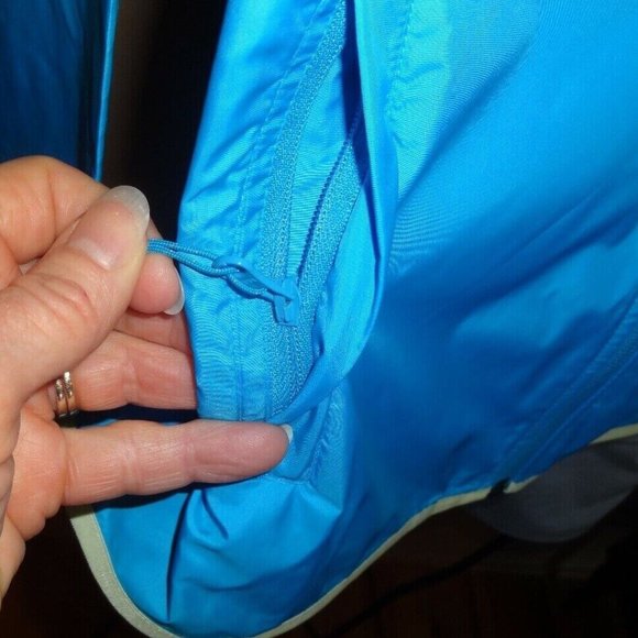 NEW Eddie Bauer Jacket Blue Size S Lightweight Motion Storm Rain Hood Zip NWT - Picture 3 of 6